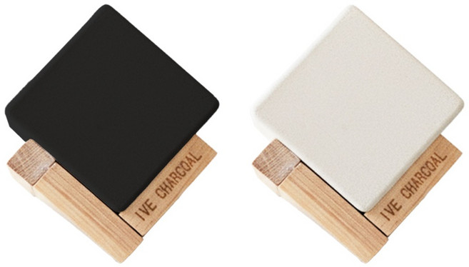 이브차콜 숲큐브+제오큐브 2종 전용거치대포함 천연 숯 제올라이트 탈취제 습기제거