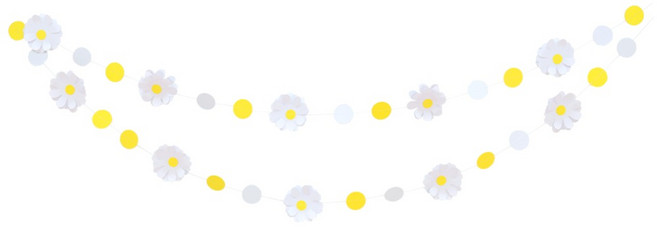 파티짱 데이지 도트 종이 가랜드 꽃 장식 파티, 데이지도트종이가랜드, 1개