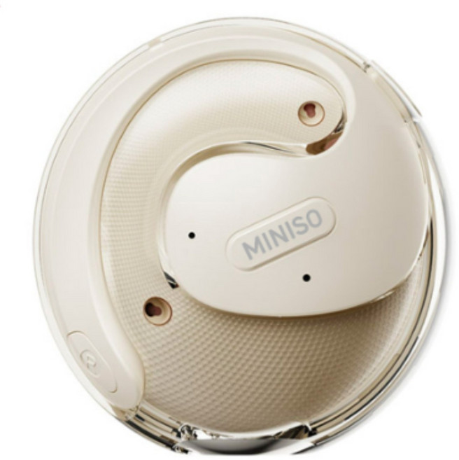 MINISO AI 음성 번역 블루투스 오픈형 귀걸이형 이어폰 스마트 실시간 번역기 외국어 언어 학습기, 화이트, X15 PRO