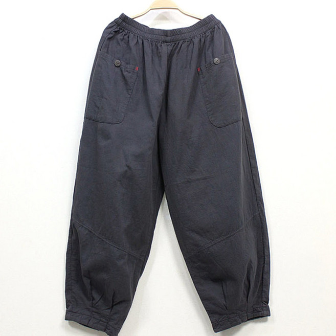 [서울양품점] 마미 이중지 단추 9부 면 항아리바지 엄마바지 여성 절바지