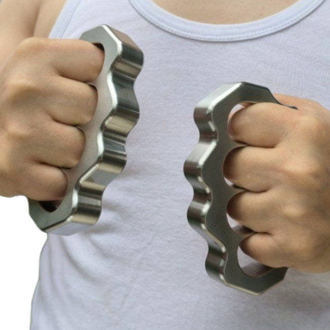 에른트 티타늄너클 호신 자기방어 주먹너클 손가락 여성, 실버 500g, 1개