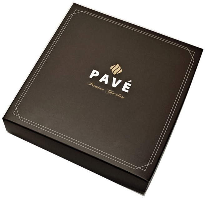 발렌타인 선물 포장 파베 초콜릿 상자 박스 1구 ( 트레이 카드 포크포함 ), 브라운상자, 1개