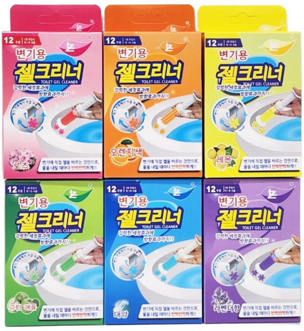 다나몰 플라워주사기 변기세정 방향 탈취 악취제거 6종향세트, 300g, 6세트