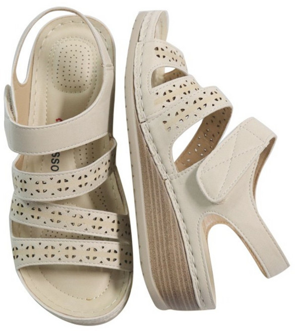 좋으니 [피카소] 발편한 고급 펀칭 스트랩 샌들