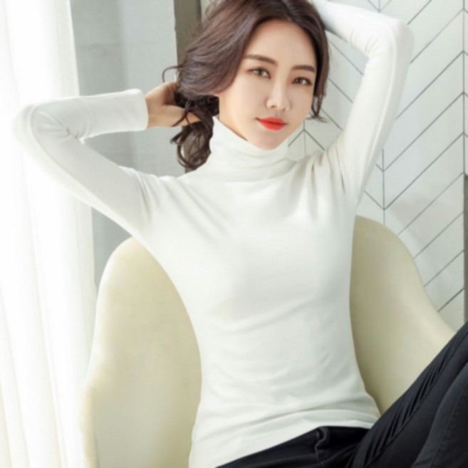 1+1 히트텍 목폴라 슬림핏 하이넥 스판 긴팔 봄 가을 겨울 언더웨어 의류