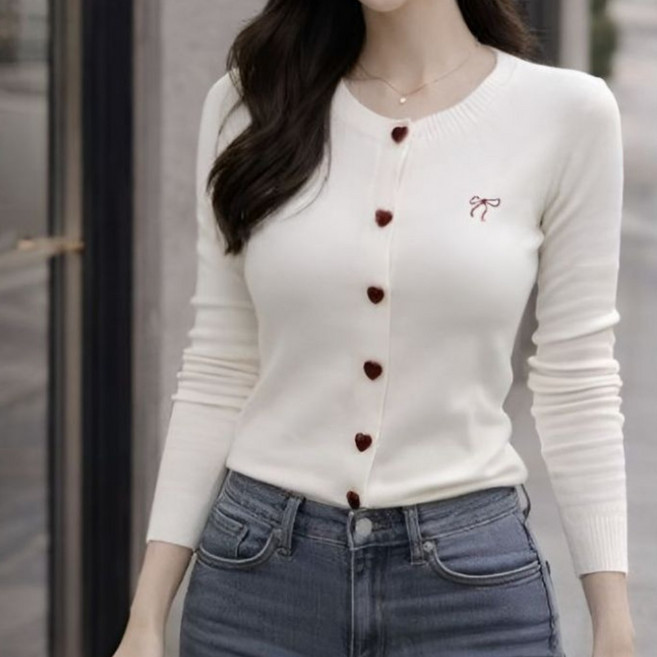 블랙체리몰 나비 심볼 여성 니트가디건 봄가을초여름용 5종컬러