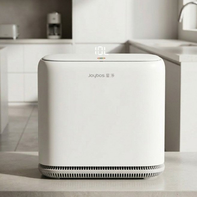 푸포 봉투 3초 자동흡착 원터치 슬림 화장실용 쓰레기통 10L, 화이트