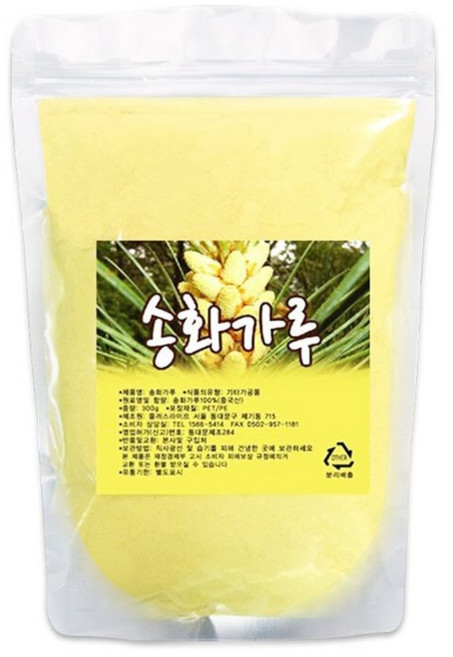 산들약초 송화가루 (소나무꽃가루 송화분 송홧가루), 2개, 300g