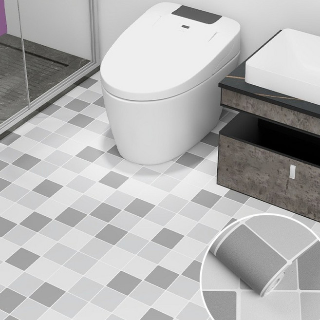 주방 화장실 시트지 방수지 바닥 붙이는 접착식 타일시트지 미끄럼 방지, D168