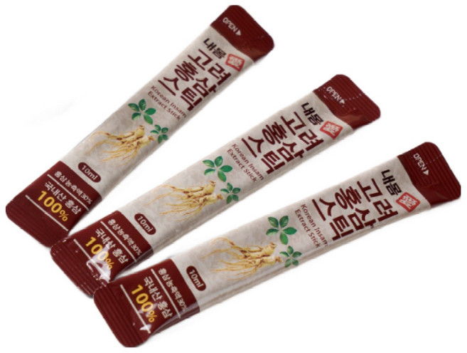 금산에서 직접만든 순수 홍삼 100% 홍삼정 홍삼진액 홍삼스틱 홍삼과 산수유열매 천연벌꿀이 어울어진 산수유스틱 지함바구니 보자기포장된 홍삼정과, 03 내몸애고려홍삼스틱 10ml 30포, 1개, 10ml