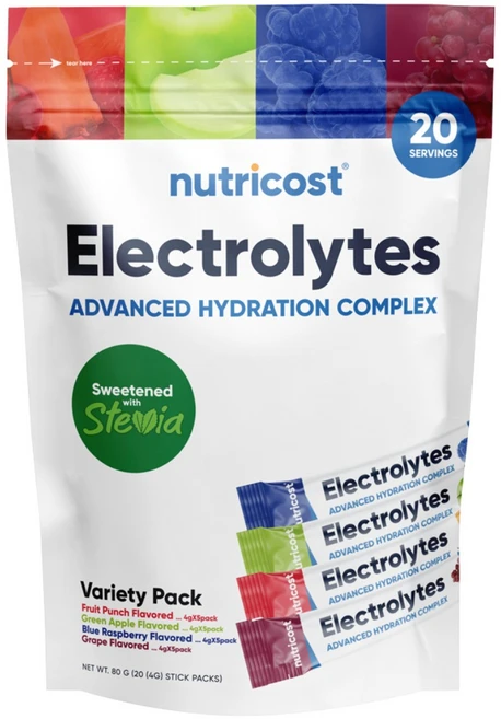 뉴트리코스트 전해질 일렉트로라이트 하이드레이션 스틱팩 버라이어티팩 20개입, 1개, 80g - 쿠팡