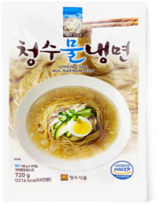 청수 물냉면 720g 4인분 1개 육수포함 세트 동치미 육수 메밀가루 고구마전분 쫄깃한 면