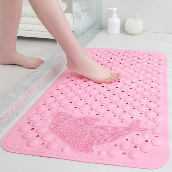 욕실 물 잘빠짐 미끄럼방지 매트, 핑크, 1개