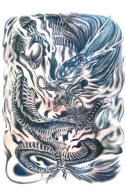 이레즈미 타투 스티커 문신 판박이 헤나 도깨비 용 호랑이 잉어 부처, 1개, 대 용1