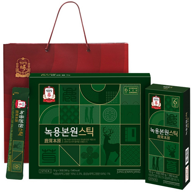 정관장 녹용본원스틱 30p + 쇼핑백, 300g, 1개