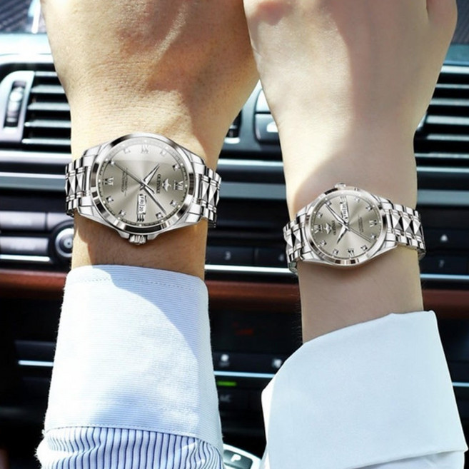 [CLOEVER] OUPINKE 스위스브랜드 남녀공용 자동시계 세트 선물 연인 부부 기념일 결혼예물시계 기계식 오토메틱 커플시계