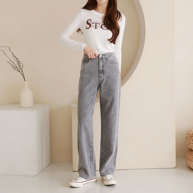 라르고비에 루즈핏 데님 와이드 청바지 데일리 일자 팬츠[기장3종]