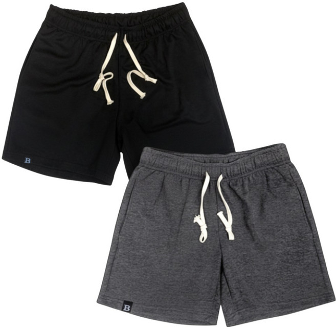 더폴그라운드 남자 여름 데일리 트레이닝 특양면무지 쇼츠반바지 1+1