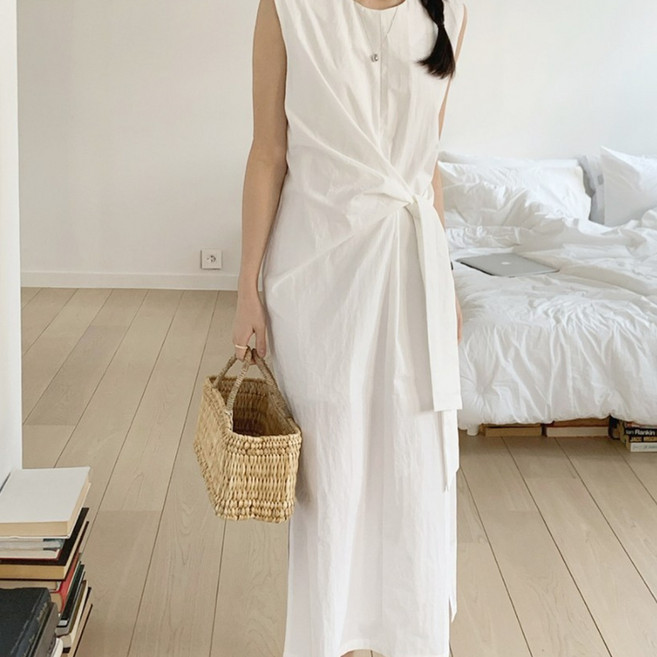 여성 데일리 모던 바스락 롱 원피스 빅사이즈 블랙원피스