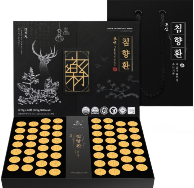 약재도감 조선 침향환 공진단 상자 + 쇼핑백, 1개, 225g