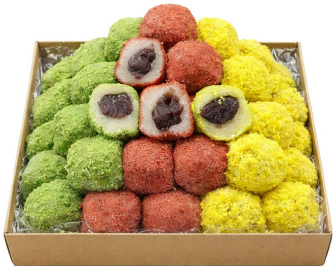 (떡DC몰) 삼색경단 앙금경단 찹쌀떡 (20g150알) 굳지않는떡 선물용 행사떡, 3박스, 3kg