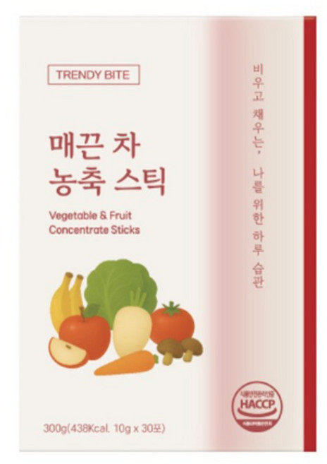 매끈차 농축스틱 양배추 바나나 당근 토마토 사과 무우 표고버섯 농축액, 30개, 10ml
