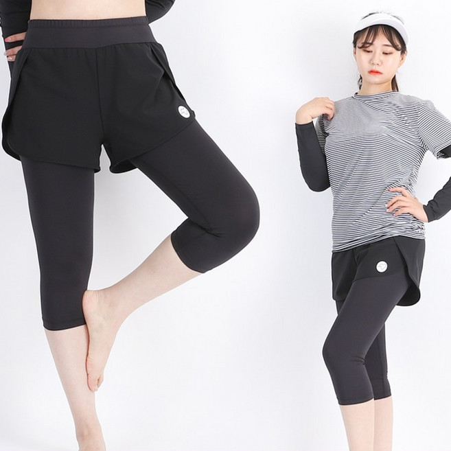 어썸블리 빅사이즈 여자 7부 반바지 워터레깅스