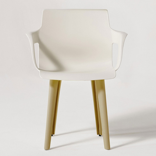 에르먼 몰린 국내생산 식탁 의자, 1개, 퓨어화이트 브라운다리