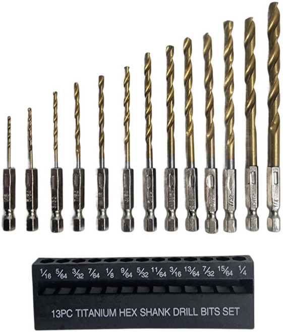 인픽 스텐 철 목공 pvc 기리 육각 임펙 드릴 비트 13종 1세트, 1개