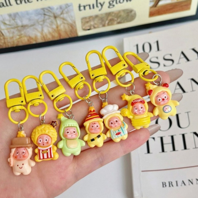 [7종세트]번블랙 작은별 은별이 슬리퍼 캐릭터 미니 키링 휴대폰 에어팟 버즈 가방 우정 단체선물, 1세트, 작은별7종