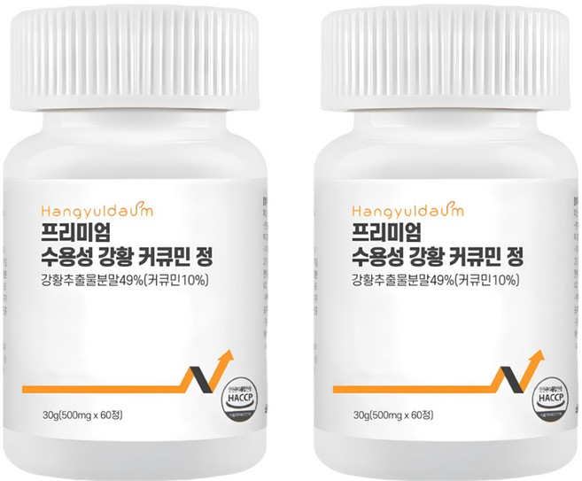한결다움 프리미엄 수용성 강황 커큐민 curcumin 정 500mg, 2개, 60정