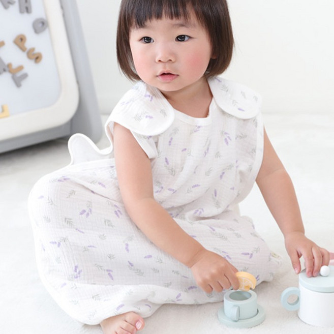 케라타 ibul 2중거즈 유아동 수면조끼 아동잠옷