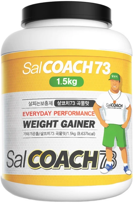 살찌는보충제 살코치73 곡물맛 1.5kg 체중증가보충제 게이너보충제, 1개 - 쿠팡