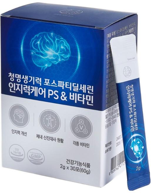 청명생기력 포스파티딜셀린 인지력케어 PS 분말 스틱 식약청인증 60g 4박스