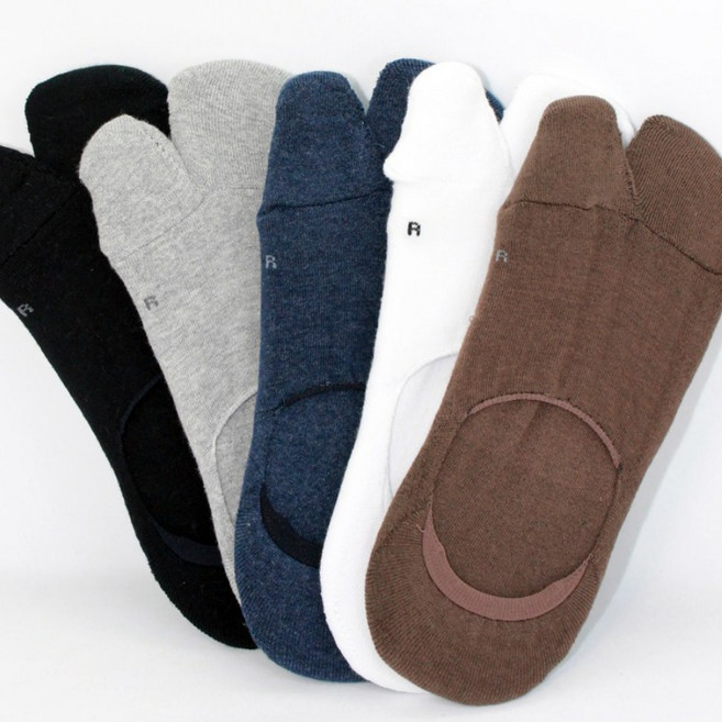 도톰한 이중쿠션 파일 로퍼 페이크삭스 발가락 덧신 타비 쪼리양말5p