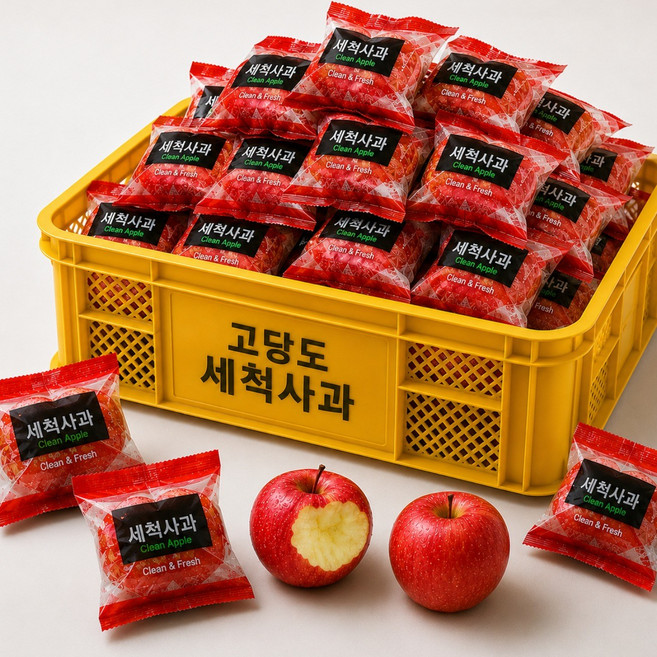 하루50박스 산지직송 고당도 껍질째먹는 세척사과 씻어나온 꿀사과, 1개, 2kg