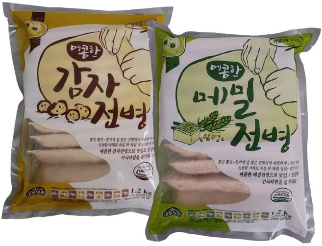 아하만두 1봉+1봉 감자전병1.2kg+메밀전병1.2kg, 1세트, 2.4kg