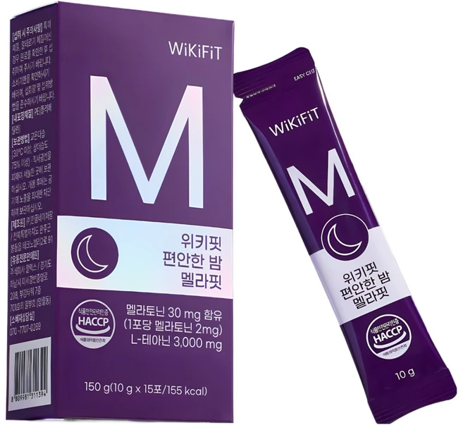 위키핏 편안한 밤 멜라핏 액상형 천연 식물성 멜라토닌 2mg 함유 10 000mg 15포, 30개, 10g - 쿠팡
