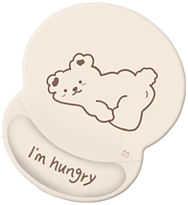 감성픽 귀욤폭발 푹신푹신 손목 보호 마우스패드, 1개, 헝그리도그