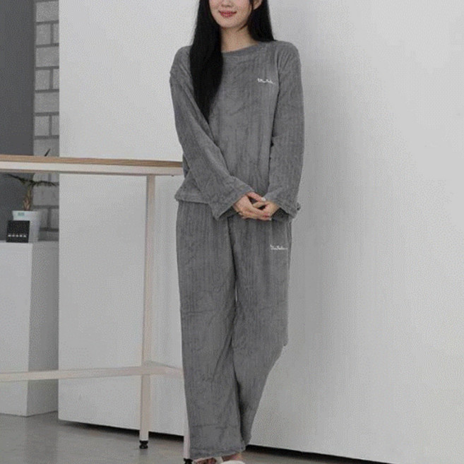 영앤데이 수면잠옷 수면바지 골지 밍크 잠옷 세트