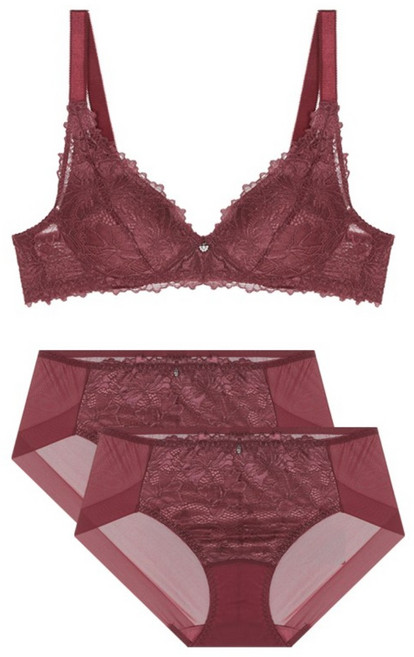 비너스 노와이어 A~C컵 레이스 브라 팬티 세트 1+2P JBR8012_(1+2)S