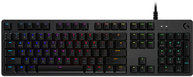 로지텍 기계식 게이밍 유선 일반형 키보드 Y-U0034, 블랙, G512 GX RED (적축), 적축