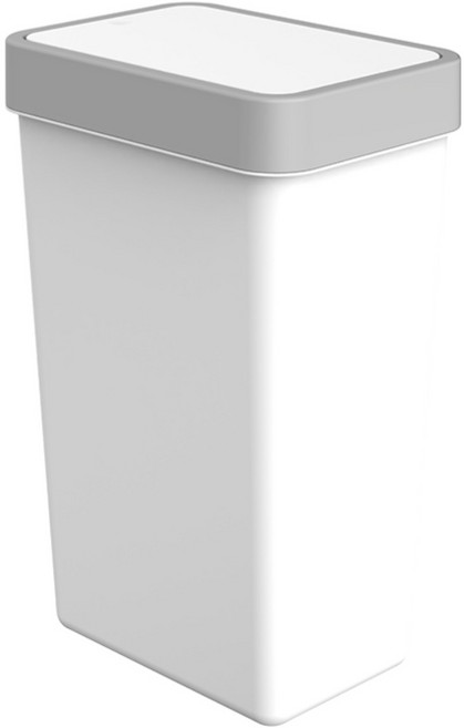 프라템 플랫 원터치 사각 휴지통 20L, 화이트