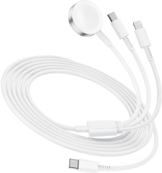 루미아코어 애플워치 무선 충전기 C타입 20W c타입 고속 충전기 8핀 3ni1고속충전케이블, 1세트, 화이트 케이블