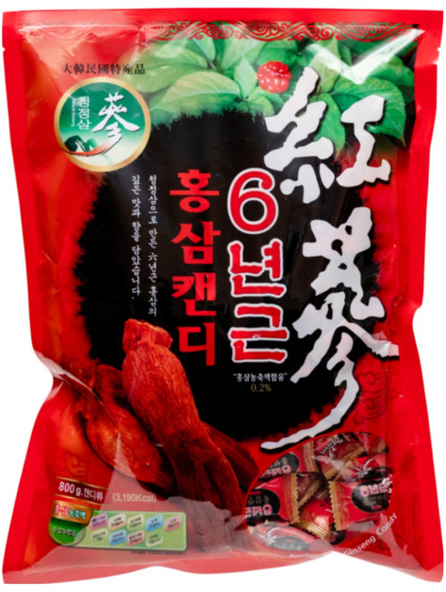 청정인삼 6년근 고함량 홍삼 캔디, 800g, 1개