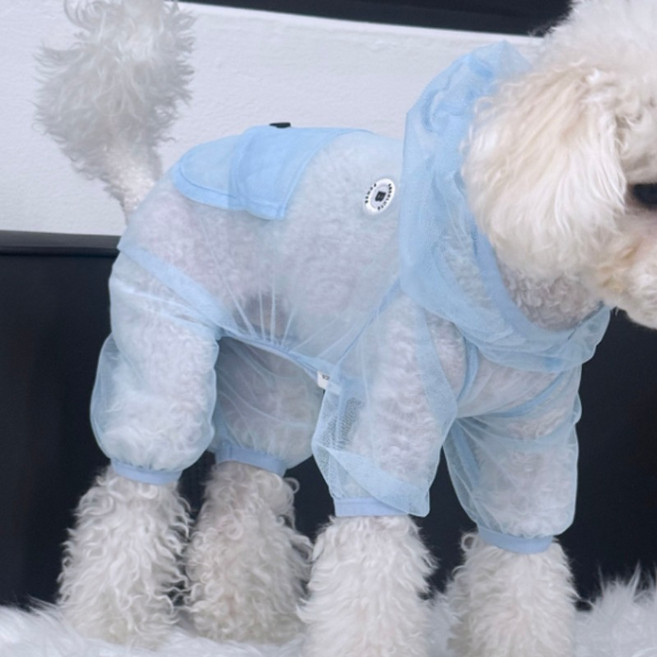 오로이 강아지 해충방지 망사 올인원 기능성원단 국내제작, 블루, 1개