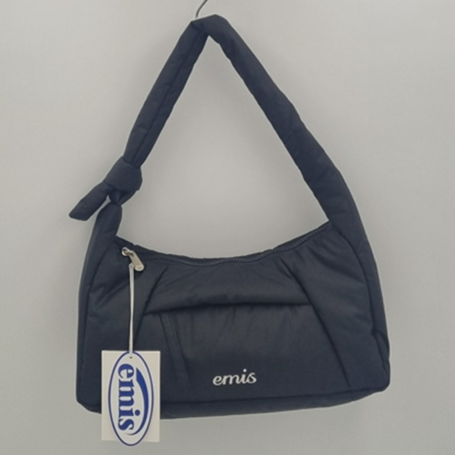 [국내매장판] 이미스 가방 패딩 지퍼 포켓 숄더백 블랙 + 머리끈