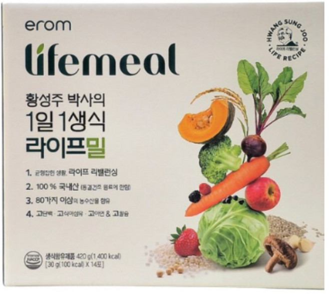 [스페셜] 이롬 황성주 박사의 1일 1생식 뉴밀+ 스페셜 6박스, 420g, 6개