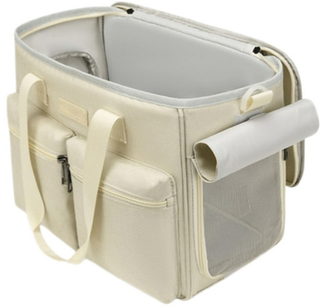 고양이 이동장 강아지 이동가방 애견 캐리어 산책용 슬링백 백팩 포대기 기내용 케이지, 1개, 흰색