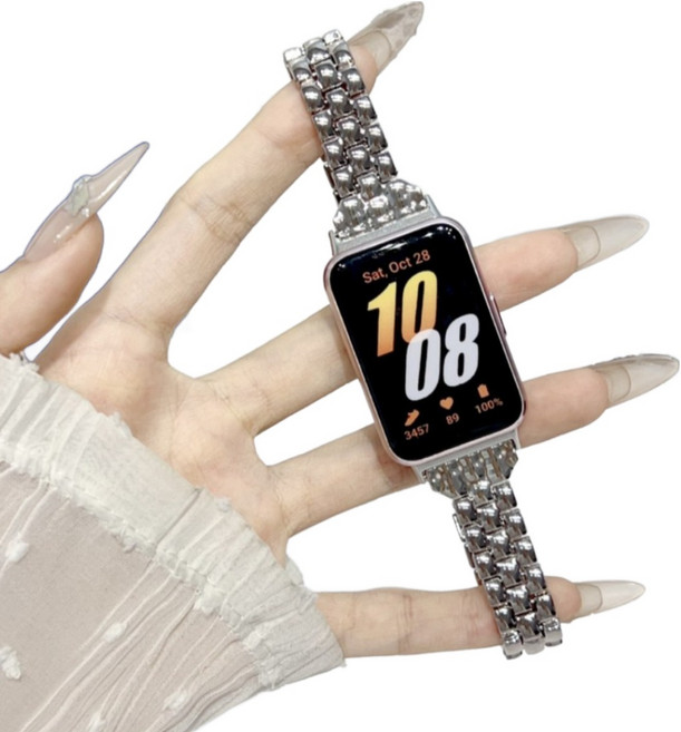 갤럭시핏3투명스트랩 밴드 호환, 글로시 그레이, 1개